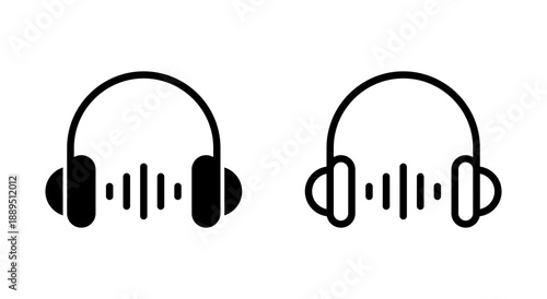 Headphone icon symbol for apps and websites. Headvector sign and symbol