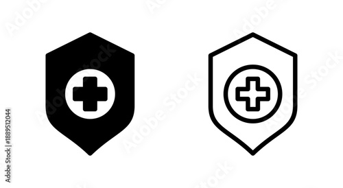 Health insurance icon symbol for apps and websites. Insurance health document sign and symbol