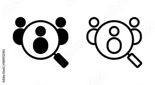 Hiring icon symbol for apps and websites. Search job vacancy sign and symbol. Human resources concept. Recruitment