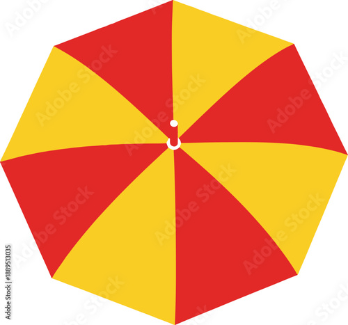 Red and Yellow Beach Umbrella