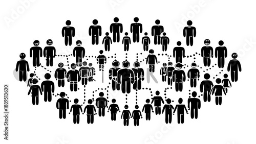 Diverse group of people connecting in a social network