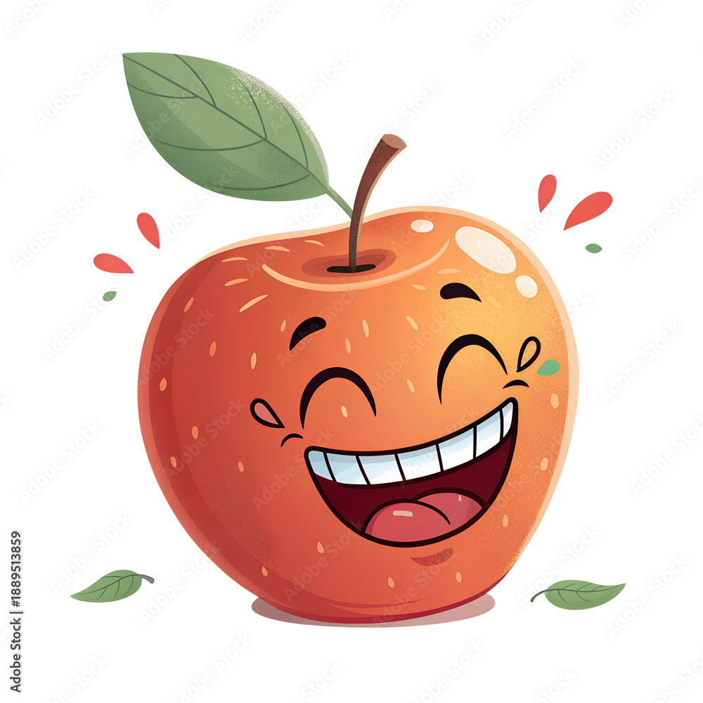 Obraz premium Some funny apple, a funny apple on white background