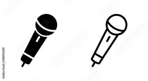 Microphone icon symbol for apps and websites. karaoke sign and symbol