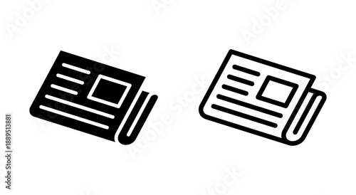 Newspaper icon symbol for apps and websites. news paper sign and symbol
