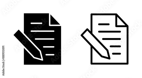 Note icon symbol for apps and websites. notepad sign and symbol