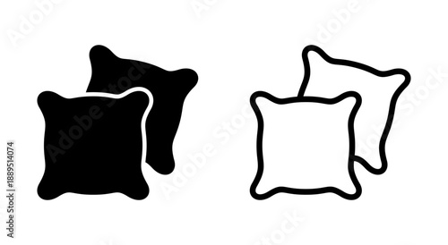 Pillow icon symbol for apps and websites. Pillow sign and symbol. Comfortable fluffy pillow