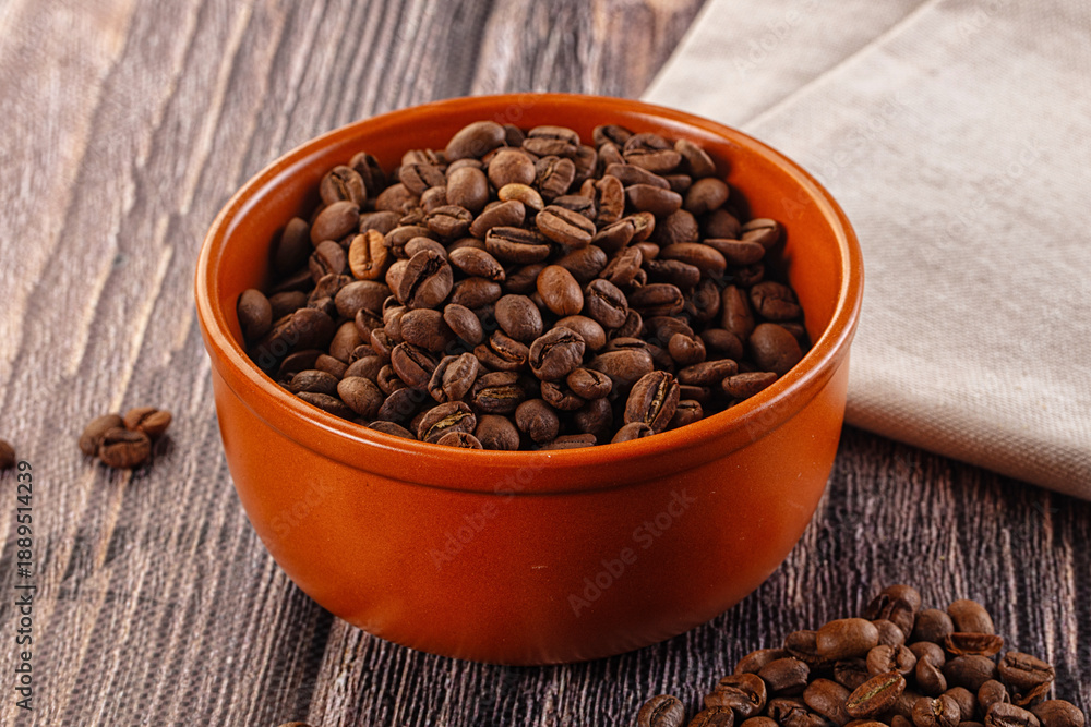 Fototapeta premium Roasted brown araboca coffee beans