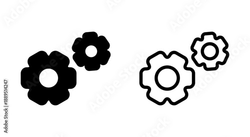 Setting icon symbol for apps and websites. Cog sign and symbol. Gear Sign
