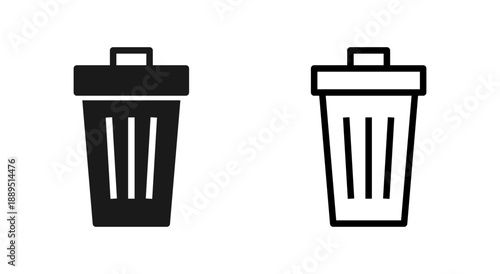 Trash icon symbol for apps and websites. trash can icon. delete sign and symbol.