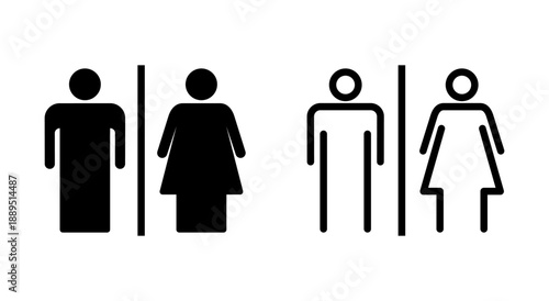 Toilet icon symbol for apps and websites. Girls and boys restrooms sign and symbol. bathroom sign. wc, lavatory
