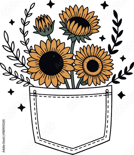 Sunflower Design clipart vector