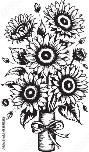 Sunflower Design clipart vector