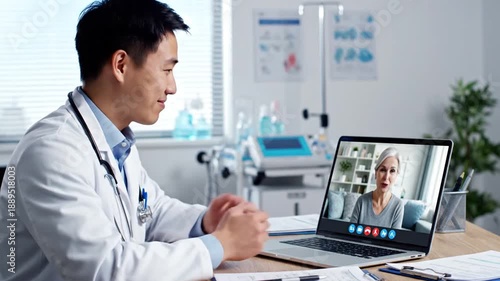 Wallpaper Mural Doctor Conducting Online Medical Consultation. Torontodigital.ca