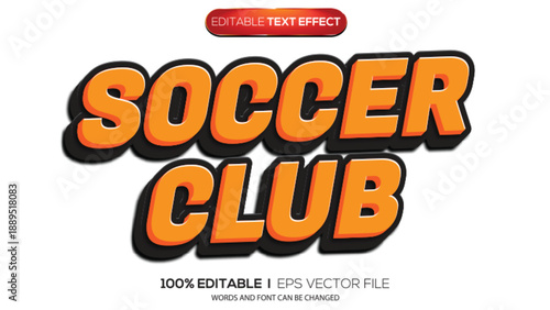 3D text effect soccer theme