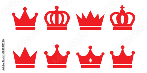 Crown icon set. Royal crown symbol collection. line crown icon. vector illustration
