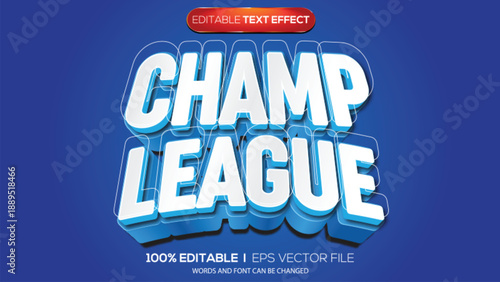 3D text effect champ league theme