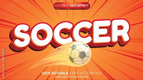 3D text effect soccer theme