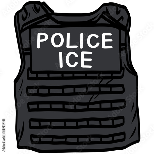 Tactical Vest Ice Police Agent Illustration
