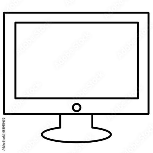lcd tv computer monitor Icon Vector Isolated on Transparent