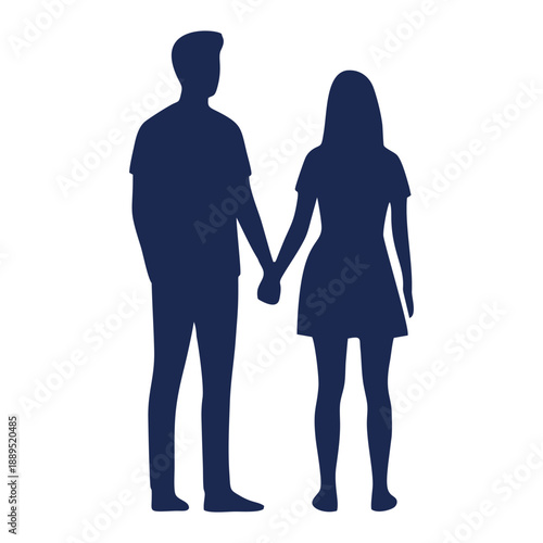 Silhouetted couple in embrace: An emblematic duo, standing shoulder-to-shoulder, tenderly clasps hands against a backdrop of life's boundless possibilities, embodying love and companionship.