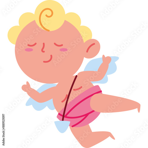 Cupid Angel Valentine Flat Vector
