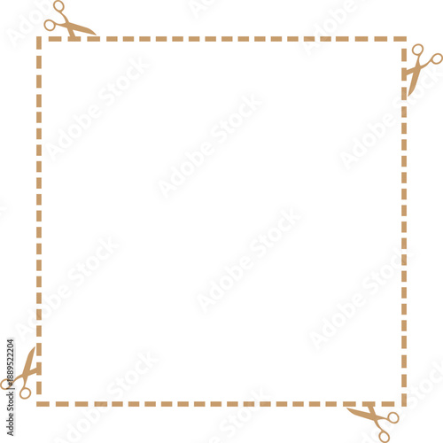 scissor cutting guides paper border frame design