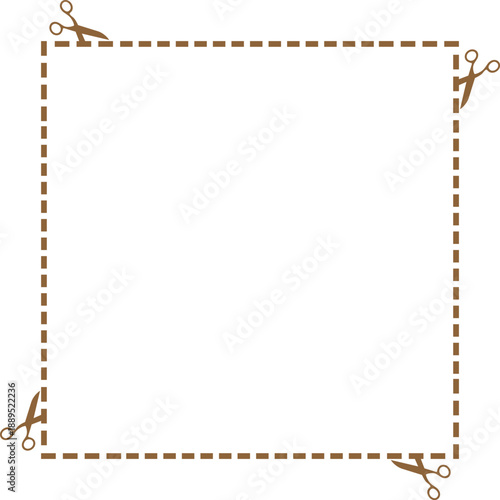 scissor cutting guides paper border frame design