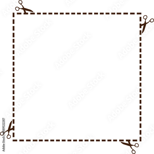 scissor cutting guides paper border frame design