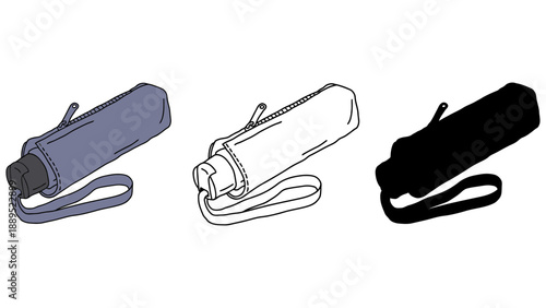 Three different colored water bottle pouches on a white background