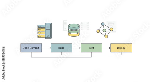 Data processing pipeline visualization with stages and database integration.