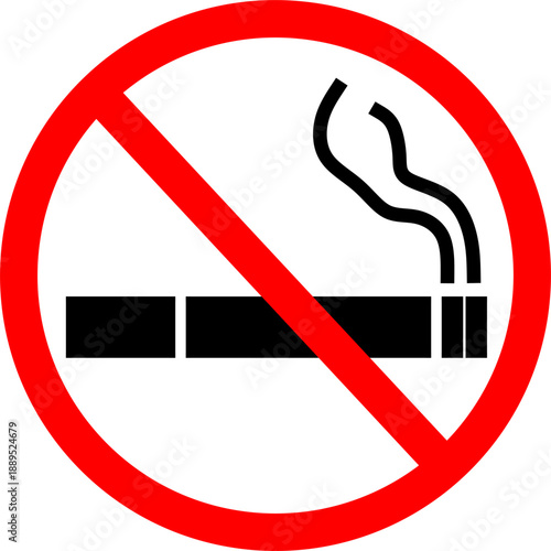 No smoking sign icon for public health regulation and indoor air quality safety enforcement