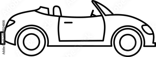 Convertible car icon for automotive rental services and luxury lifestyle travel branding