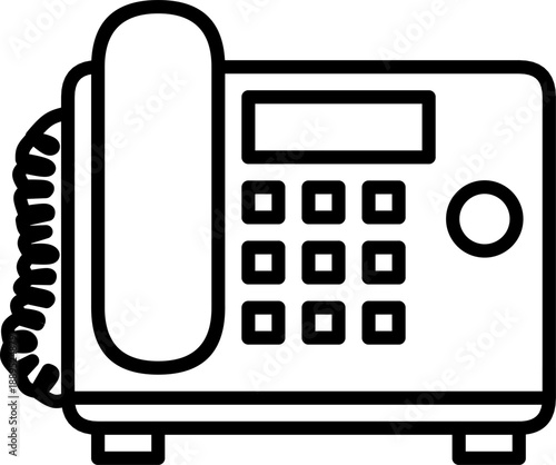 Telephone icon for office communication and business customer support services