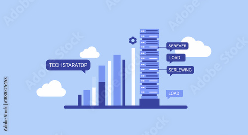 Tech Startup Growth Visualizing Business Expansion and Data Analysis.