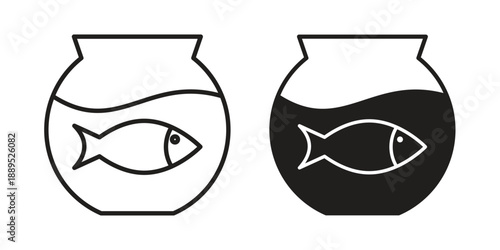 Fish bowl icons suitable for infographics, websites and print media and interfaces. Line vector icon.