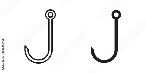 Fishing Hook icons suitable for infographics, websites and print media and interfaces. Line vector icon.
