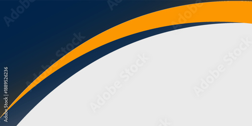 Professional abstract background with curved shapes in white, navy blue, and orange. vector Eps 10