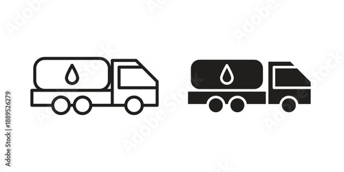 Fuel truck icons suitable for infographics, websites and print media and interfaces. Line vector icon.