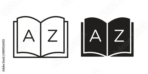 Glossary icons suitable for infographics, websites and print media and interfaces. Line vector icon.