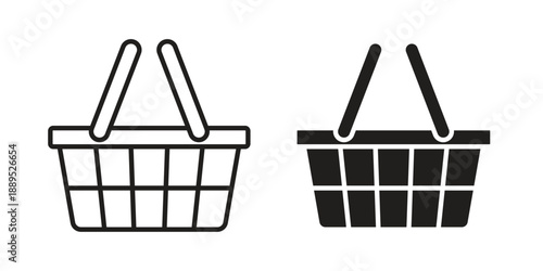 Grocery basket icons suitable for infographics, websites and print media and interfaces. Line vector icon.