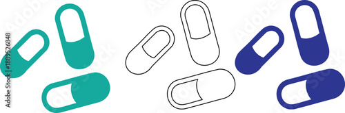 Colorful Pills in Various Shapes and Colors