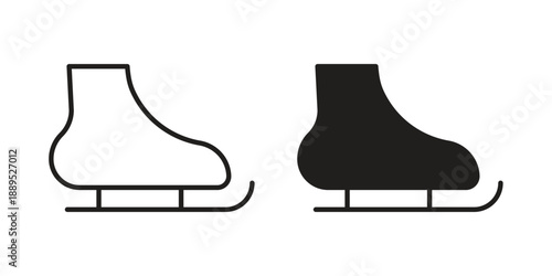 Ice skating icons suitable for infographics, websites and print media and interfaces. Line vector icon.