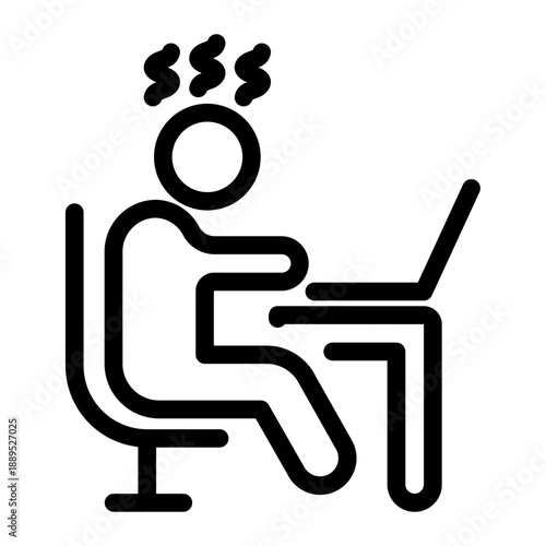 overworked freelancer icon