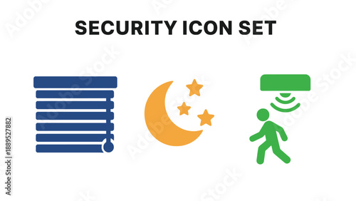 A set of security icons on a white background for digital use