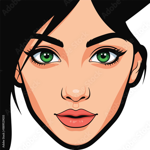 A cartoon drawing of a woman's face