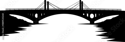 Modern cable-stayed bridge silhouette over rippling water