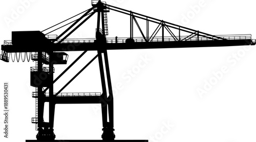 Massive industrial port crane silhouette for cargo shipping