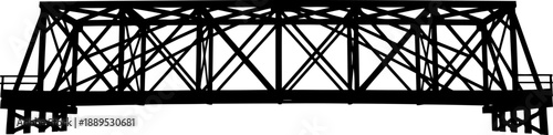 Industrial steel truss bridge silhouette side view