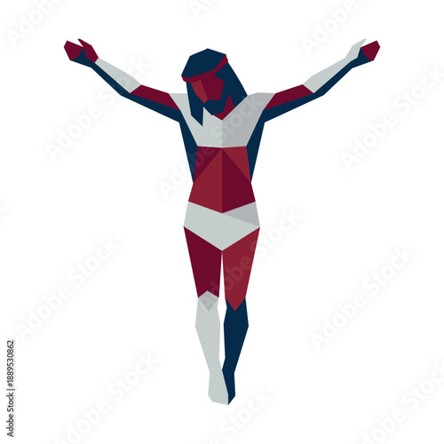 Geometric crucifixion of Jesus Christ. Easter of Jesus Christ.eps