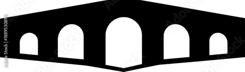 Geometric multi arch bridge silhouette illustration